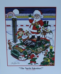 2002 Christmas "The North Polesitter!" Sam Bass Print 22" X 18" 2002 Christmas "The North Polesitter!" Sam Bass  Print 22" X 18"