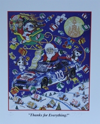 2003 Santa Claus "Thanks For Everything" Numbered Sam Bass Print 22" X 18" 2003 Santa Claus " Thanks For Everything " Numbered Sam Bass Print 22" X 18"