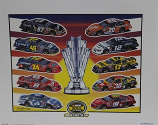2004 Inaugural Nextel Cup " Chase For The Nextal Cup " Sam Bass Poster 18.5" X 23" Sam Bas Poster, 2004 Inaugural Nextel Cup " Chase For The Nextal Cup " Sam Bass Poster 18.5" X 23"