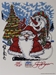 2009  Santa and Snowman #2 Numbered and Autographed by Sam Bass Lithograph 8.5 " X 11" - SB-SNS2409-P-T06