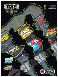 2018 Charlotte All Star Program Cover Art Poster 18" X 24" Sam Bass, 2018 Charlotte All Star Program Cover Art Poster, Monster Energy Cup Series, Winston Cup,Poster, Awesome Bill, Chanpionship