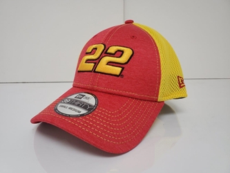 Joey Logano #22 Yellow Mesh w/Red Front Panels and Bill New Era Hat Fitted - Different Sizes Available Joey Logano, apparel, hat, 22, Penske