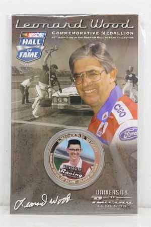 Leonard Wood NASCAR Hall of Fame Commemorative Medallion #20 in Series NASCAR, Hall of Fame, NHOF, Medallion, collector coin,historical racing die cast