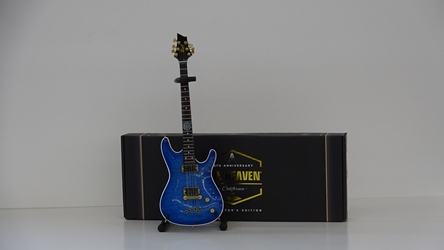 Officially Licensed Neil Zaza Blue NZS-1 Cort Miniature Guitar Replica Collectible Axe Heaven, Gibson, replica guitar