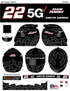 *Preorder* Austin Cindric 2021 Verizon 5G Full Size Replica Helmet Austin Cindric, Helmet, NASCAR, BrandArt, Full Size Helmet, Replica Helmet