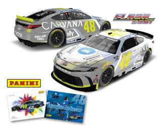 *Preorder* Jimmie Johnson 2027 Carvana / Lowes 1:24 w/Panini Card FlashCoat Silver Nascar Diecast Jimmie Johnson, Nascar Diecast, 2026 Nascar Diecast, 1:24 Scale Diecast
