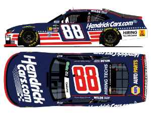 *Preorder* Rajah Caruth Autographed 2026 Hendrickcars.com Patriotic 1:24 Nascar Diecast - O'Reilly Auto Parts Series (DRIVER NAME), Nascar Diecast, 2026 Nascar Diecast, 1:24 Scale Diecast
