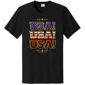 *Preorder* USA! USA! USA! Patriotic American Flag T-Shirt Team Black USA, shirt, nascar