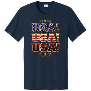 *Preorder* USA! USA! USA! Patriotic American Flag T-Shirt Team Navy Blue - Exclusive USA, shirt, nascar