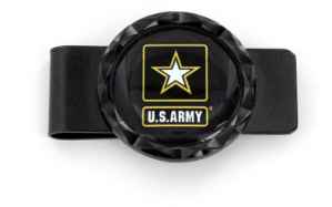 US ARMY BLACK DIAMOND CUT MONEY CLIP US Army, military, money clip